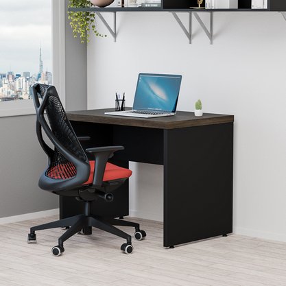 Mesa Escritório Home Office 90cm Ameixa com Preto