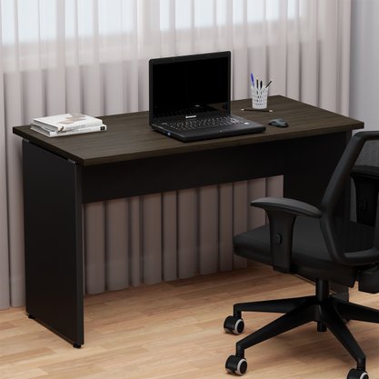 Mesa Escritório Reta Express 120cm Ameixa com Preto