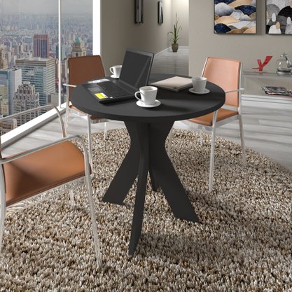 Mesa Redonda em MDP 90cm Sun Preta
