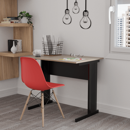 Mesa Retangular Pé Metálico 90cm New City Calvi/Preto