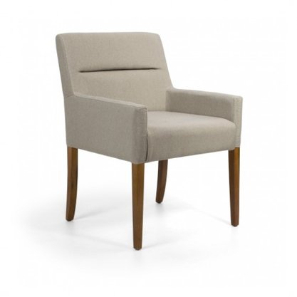 Poltrona Decorativa 4 Pés Castanho Majoka