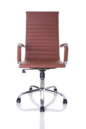 Poltrona Presidente 11P Cromada Courissimo Caramelo
