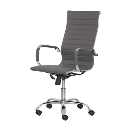 Poltrona Presidente 11P Cromada Courissimo Cinza