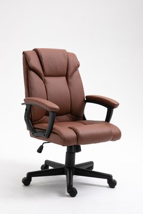 Poltrona Presidente Estofada Marrom Escuro W-69
