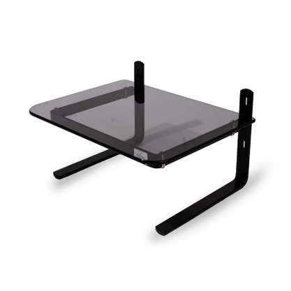 Suporte de Monitor com regulagem de altura Preto/Vidro Fumê