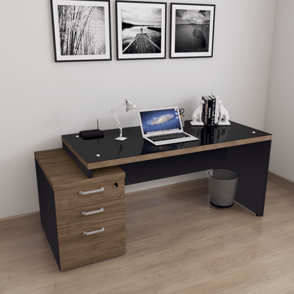 Vidro Temperado Preto para Mesa Diretor