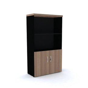 Armário Alto Misto 2 portas Noce e Preto
