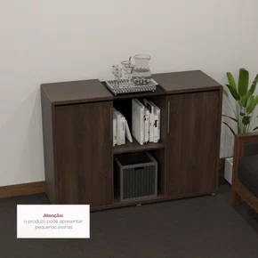 Armário Baixo 2 Portas e Nichos Marsala com Preto