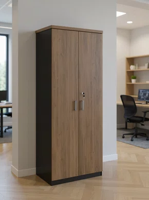 Armário Extra Alto 2 Portas Ameixa e Preto – Com Fechadura