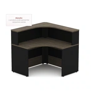 Balcão de Atendimento Angular Ameixa com Preto Lexus