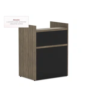 Balcão de Atendimento Recepção 90cm Prius Ameixa e Preto
