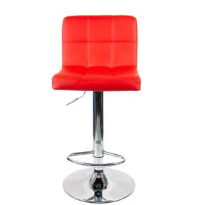 Banqueta Vermelha – Regulagem de Altura e Base Cromada