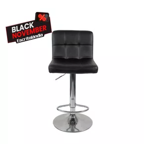 Banqueta Preta – Regulagem de Altura e Base Cromada