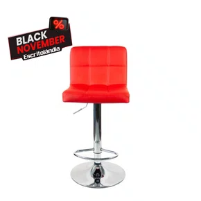 Banqueta Vermelha – Regulagem de Altura e Base Cromada