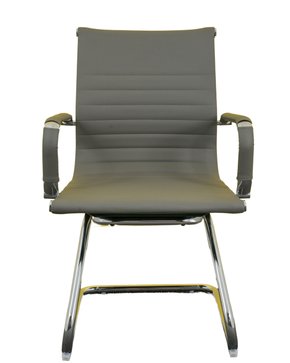 Cadeira Fixa Cinza - Estrutura Cromada