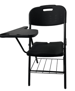Cadeira Universitária Preta –  Dobrável com Prancheta e Grade