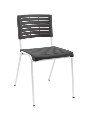 Cadeira Fixa Preta e Branca - 4 Pés sem Braços