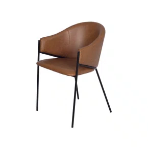 Cadeira Caramelo em PU – Estrutura em Aço e Conforto Anatômico