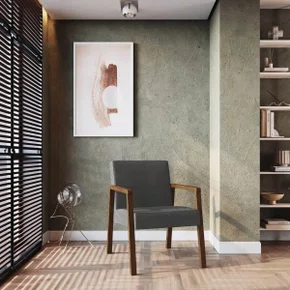 Cadeira Chumbo com Nogueira – Estrutura em Madeira e Encosto Almofadado