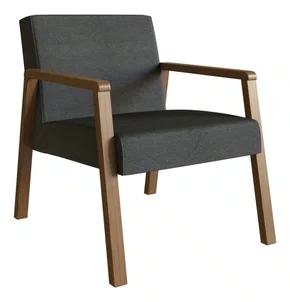 Cadeira Chumbo com Nogueira – Estrutura em Madeira e Encosto Almofadado