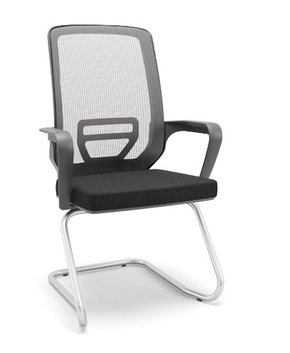 Cadeira Aproximação Cinza – Base em S Cromada