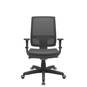 Cadeira de Escritório Brizza Presidente com Autocompensador Couríssimo Preta s/Apoio Cab