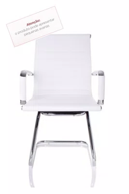 Cadeira Fixa Branca - Estrutura Cromada