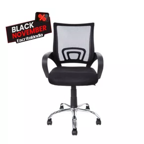 Cadeira de Escritório Diretor Preta - com Encosto de Tela