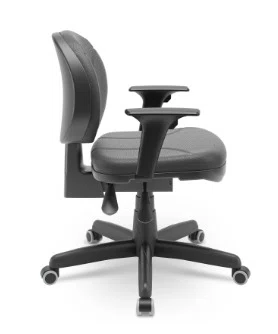 Cadeira de Escritório Executiva Preta – Rodízios em PU e Base Giratória