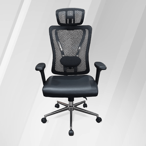 Cadeira de Escritório Preta - com Encosto em Tela