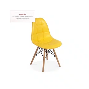 Cadeira Eames Botone Decorativa Fixa Amarela