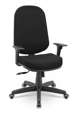 Cadeira Ergonômica Preta - com Sistema Relax e Braços Reguláveis