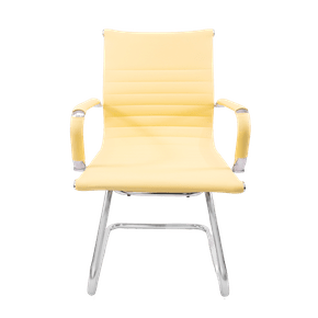 Cadeira Fixa Bege - Estrutura Cromada