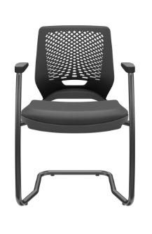 Cadeira Fixa Preta – Encosto Termoplástico