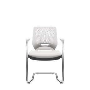 Cadeira Fixa em S – Encosto Branco com Assento Facto