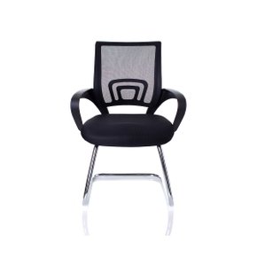 Cadeira Fixa Tela Preta – Estrutura Cromada W-120A