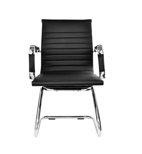 Cadeira Fixa Preta -  Estrutura Cromada