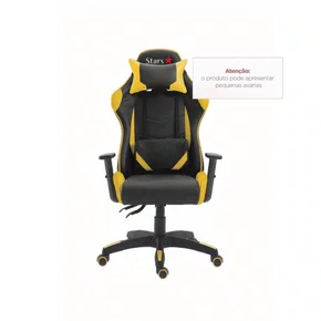 Cadeira Gamer Star Amarelo - Encosto Reclinável