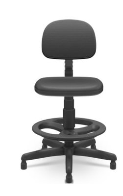 Cadeira Caixa Couríssimo Preta – Base Giratória