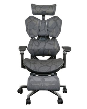 Cadeira Ergonômica Cinza - com Tela, Apoio de Cabeça e Braços 6D