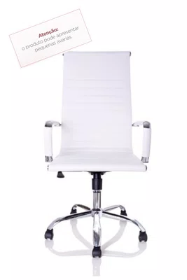 Cadeira Presidente Branca - Relax Cromada Couríssimo