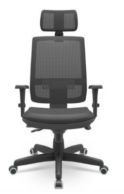 Cadeira Presidente Couríssimo Preta - Apoio de Cabeça