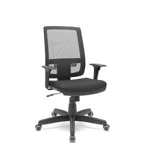 Cadeira Presidente Crepe Preta – Encosto Ajustável