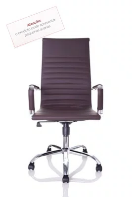 Cadeira Presidente Café - Relax Cromada Couríssimo