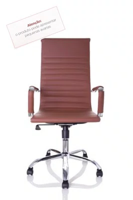 Cadeira Presidente Caramelo - Relax Cromada Couríssimo