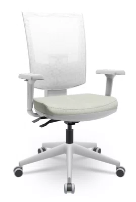 Cadeira Presidente Cinza Claro – Ergonômica com Tela