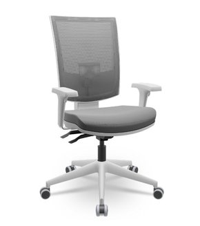 Cadeira Presidente Cinza Claro – Ergonômica com Tela