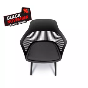 Cadeira -  Preta com Assento Estofado