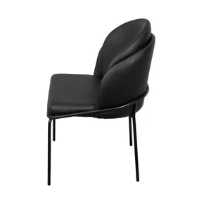 Cadeira Preta em PU – Estrutura em Aço e Conforto Anatômico