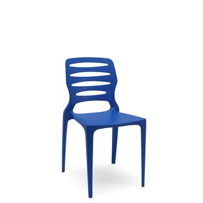 Cadeira Fixa Empilhável Azul - em Polipropileno